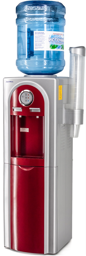Кулер для воды Aqua Work 5-VB красный со шкафчиком электронный