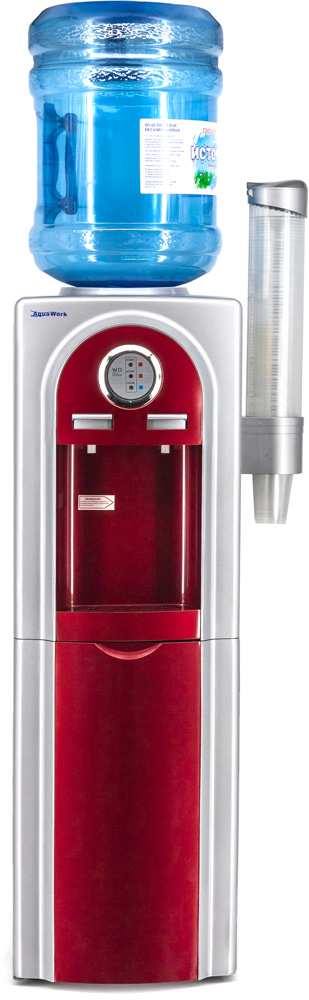 Кулер для воды Aqua Work 5-VB красный со шкафчиком электронный